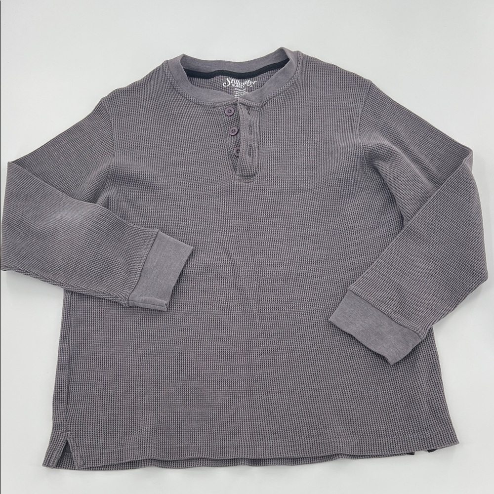 Stillwater Men’s gray Henley sweatshirt layering essential M‎